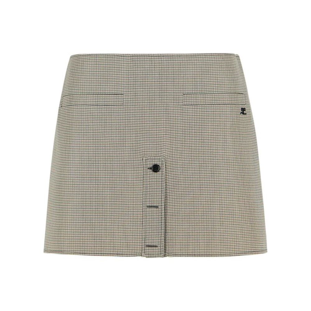 Courreges Beige Wool Blend Miniskirt Women